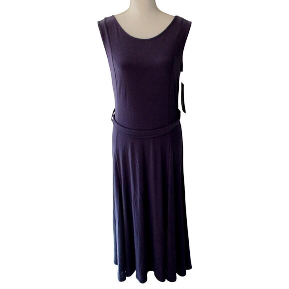 Nina Leonard Women's Purple Sleeveless Wrinkle Resistant Pull Over Dress NWT M. - Picture 1 of 12